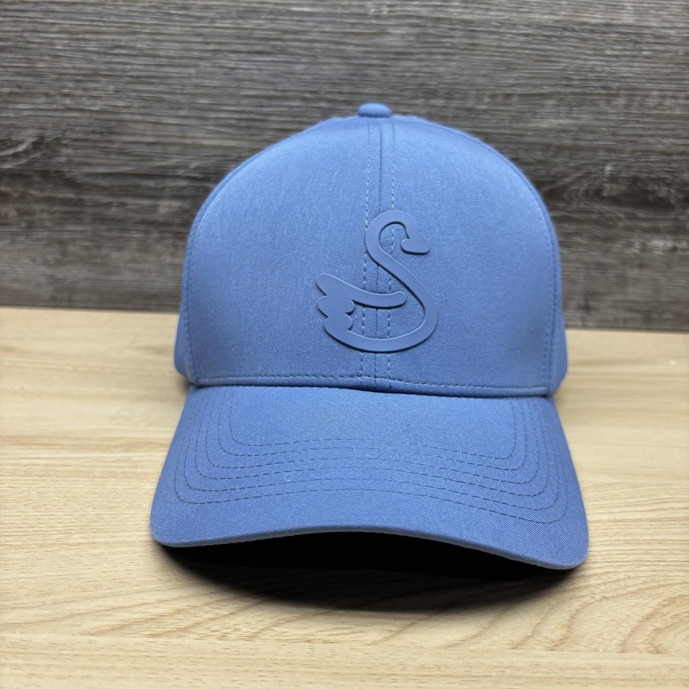 Swannies Golf Hat Cap Fitted Mens L/XL Blue Logo Performance Stretch Baseball